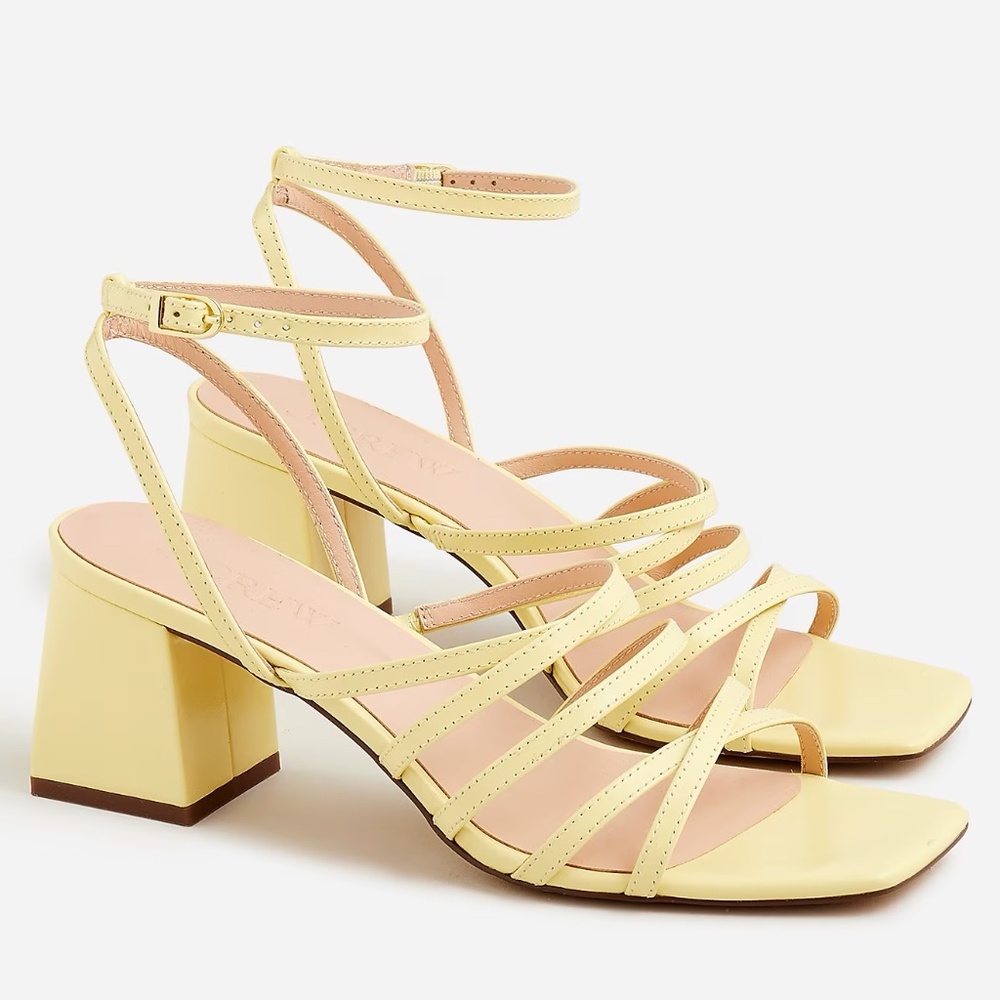 J. Crew Layne Strappy-Sandal Heels in Leather NWT & BOX